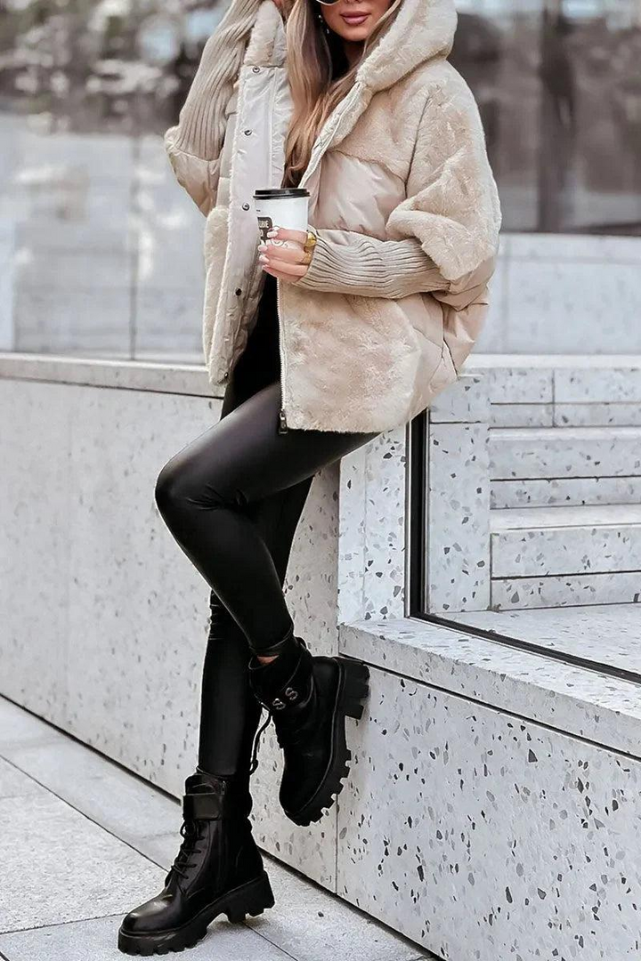 Damen Oversize Kapuzenjacke mit Reißverschluss-Women Outerwear-Alpenkind