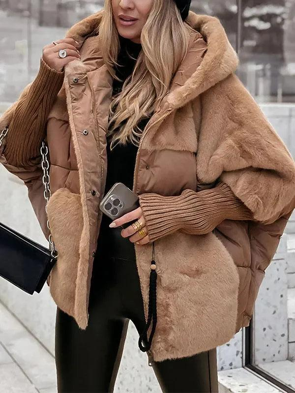 Damen Oversize Kapuzenjacke mit Reißverschluss-Women Outerwear-Alpenkind