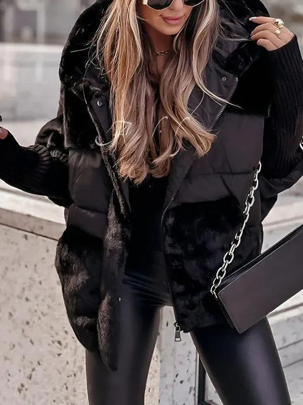 Damen Oversize Kapuzenjacke mit Reißverschluss-Women Outerwear-Alpenkind