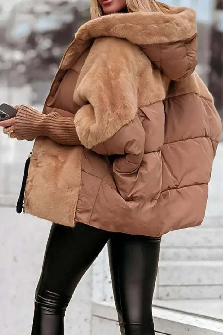 Damen Oversize Kapuzenjacke mit Reißverschluss-Women Outerwear-Alpenkind