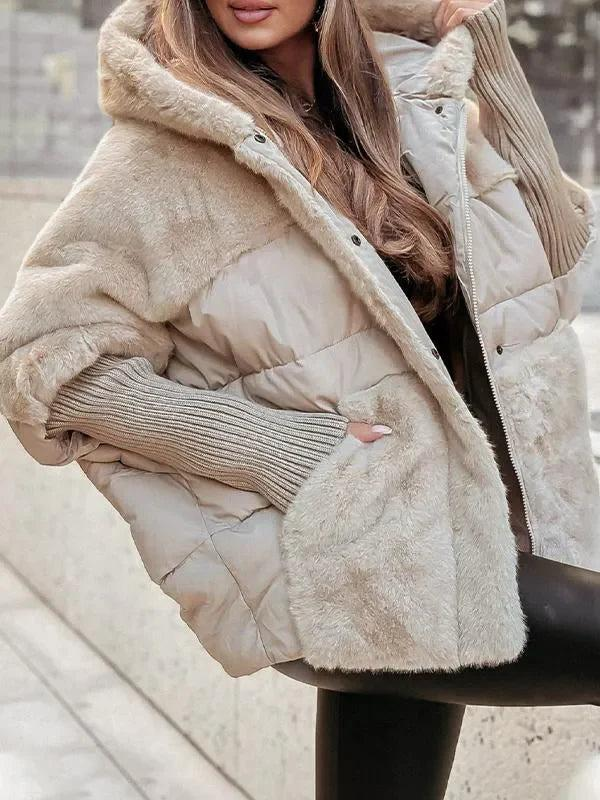 Damen Oversize Kapuzenjacke mit Reißverschluss-Women Outerwear-Alpenkind