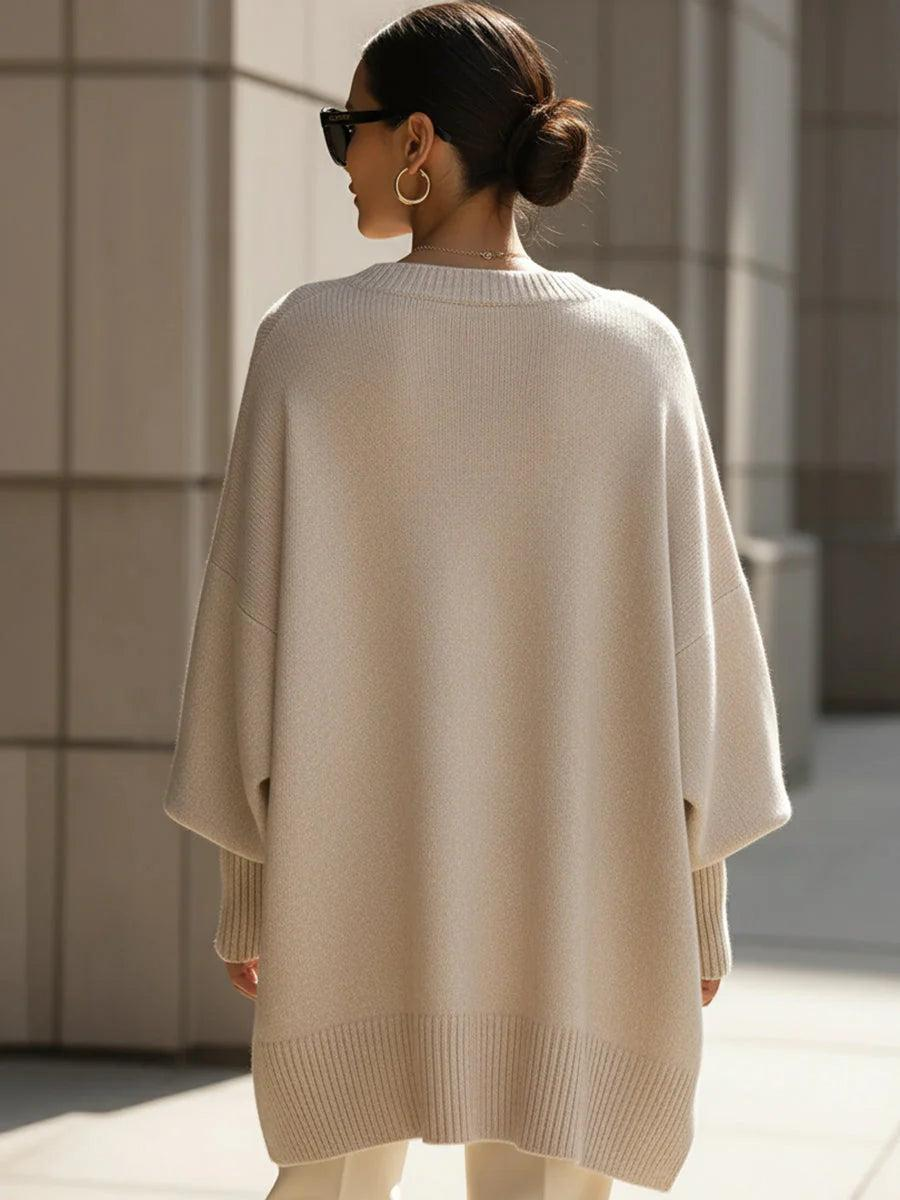 Damen Oversize Pullover mit Rundhalsausschnitt-Women Sweaters-Alpenkind