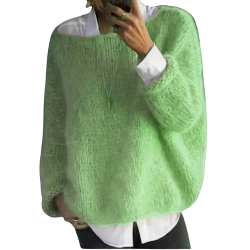 Damen Oversize-Strickpullover mit weitem Ausschnitt-Women Sweaters-Alpenkind