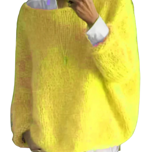 Damen Oversize-Strickpullover mit weitem Ausschnitt-Women Sweaters-Alpenkind
