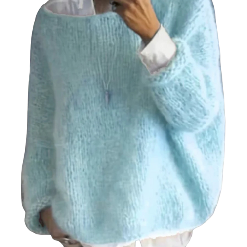 Damen Oversize-Strickpullover mit weitem Ausschnitt-Women Sweaters-Alpenkind