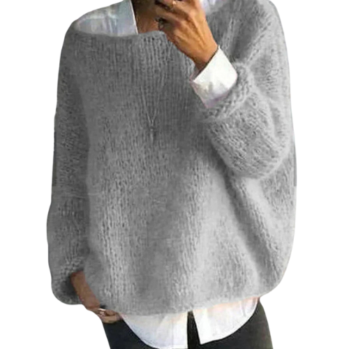 Damen Oversize-Strickpullover mit weitem Ausschnitt-Women Sweaters-Alpenkind