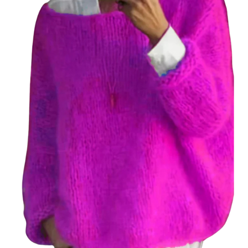 Damen Oversize-Strickpullover mit weitem Ausschnitt-Women Sweaters-Alpenkind