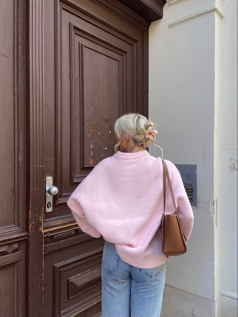 Damen-Pullover mit Rundhalsausschnitt und langen Ärmeln