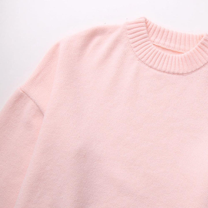 Damen-Pullover mit Rundhalsausschnitt und langen Ärmeln