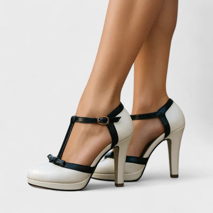 Damen Pumps mit T-Riemen und Schnallenverschluss-Women Footwear-Alpenkind