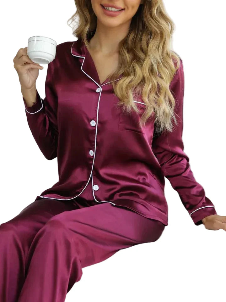 Damen Pyjama-Set mit Knopfleiste-Women Set-Alpenkind