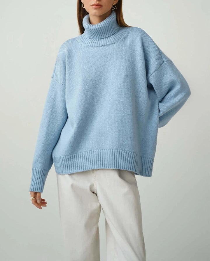 Damen Rollkragenpullover mit hohem Kragen und elastischen Bündchen