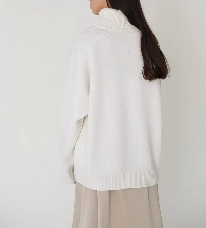 Damen Rollkragenpullover mit hohem Kragen und elastischen Bündchen