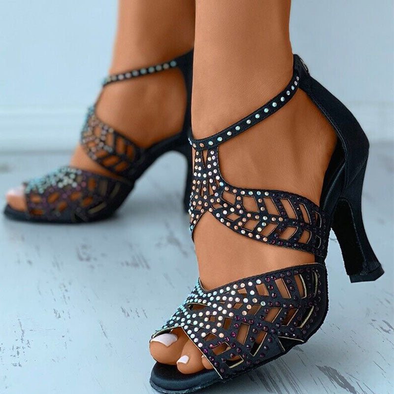 Damen Sandalen mit offener Vorderpartie und strukturiertem Riemendesign-Women Footwear-Alpenkind