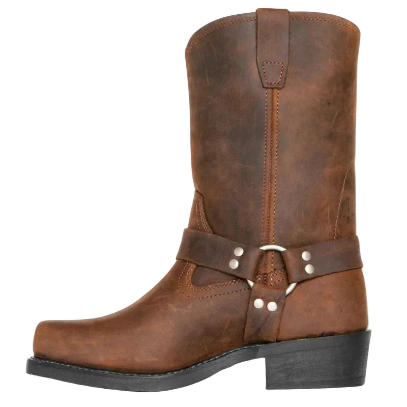 Damen Schlupfstiefel in Mid-Calf-Länge mit Riemendetail-Women Footwear-Alpenkind