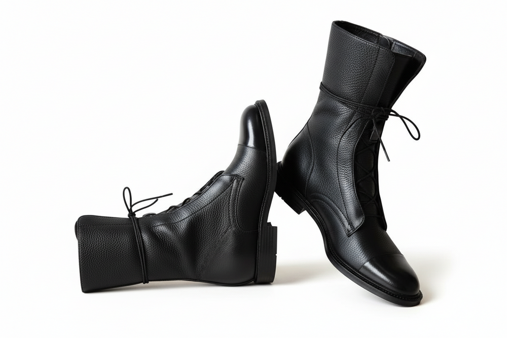 Damen Schnürstiefel mit Kontrastkappe-Women Footwear-Alpenkind