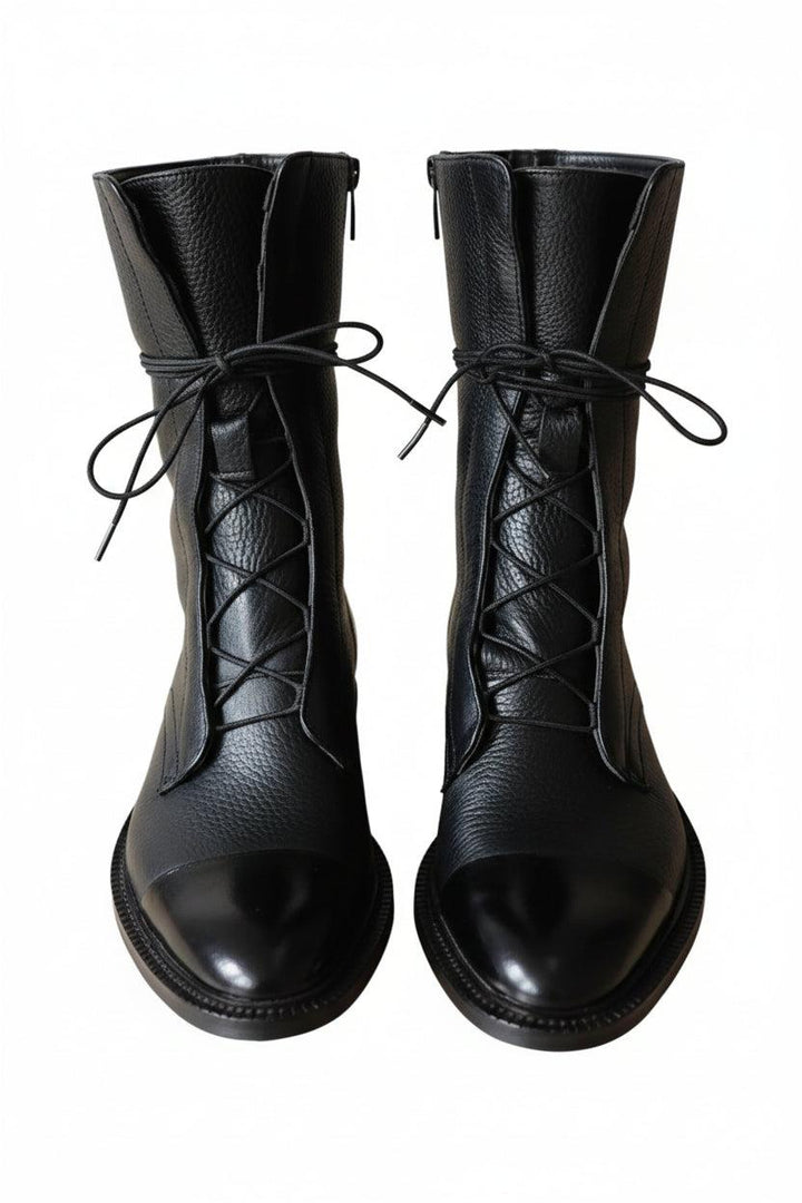 Damen Schnürstiefel mit Kontrastkappe-Women Footwear-Alpenkind