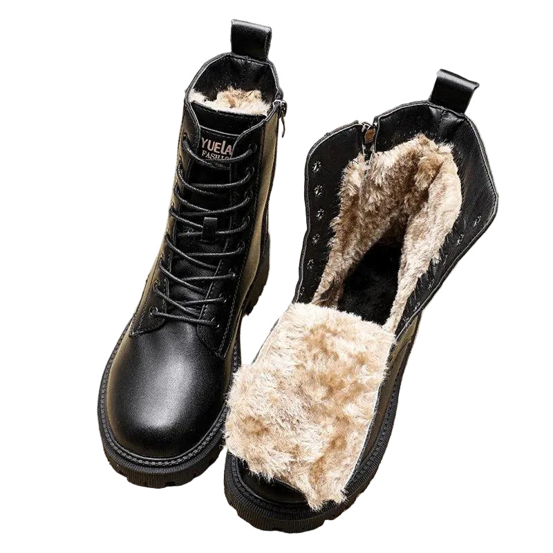 Damen Schnürstiefeletten mit seitlichem Reißverschluss und Innenfutter-Women Footwear-Alpenkind