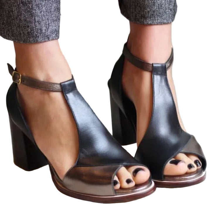 Damen Schuhe mit offener Vorderpartie und T-Riemen-Women Footwear-Alpenkind