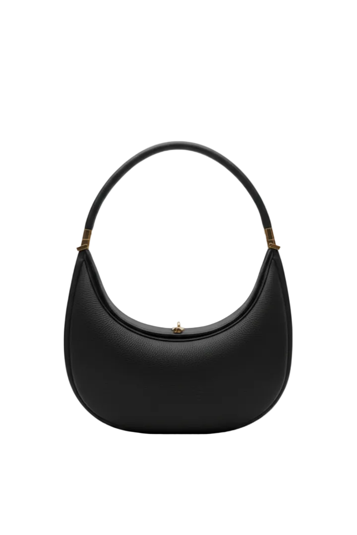 Damen Schultertasche mit gebogener Silhouette und Tragegriff-Women Accessories-Alpenkind