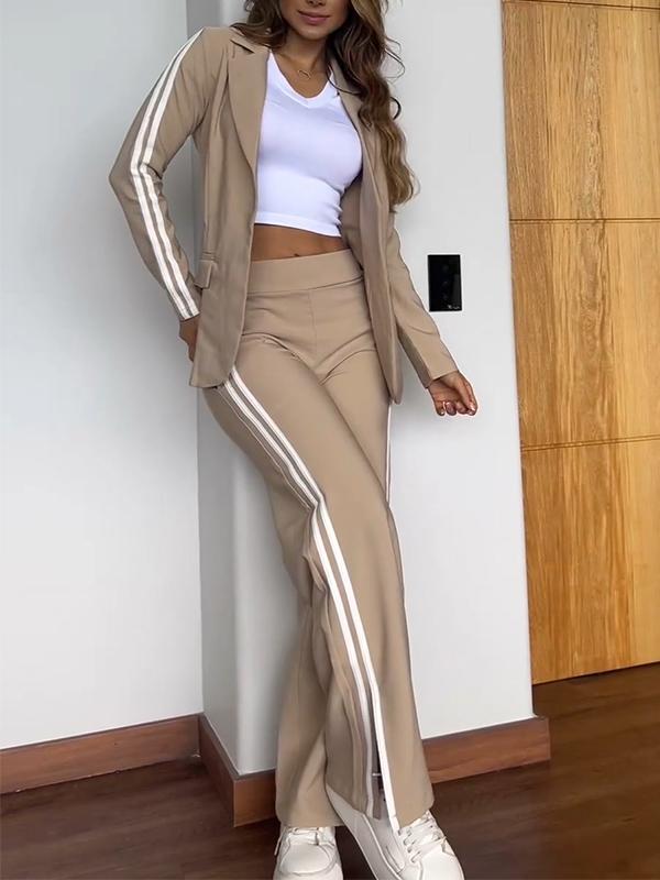 Damen Set mit Blazer und Hose mit Seitenstreifen