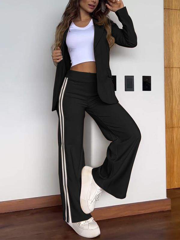 Damen Set mit Blazer und Hose mit Seitenstreifen
