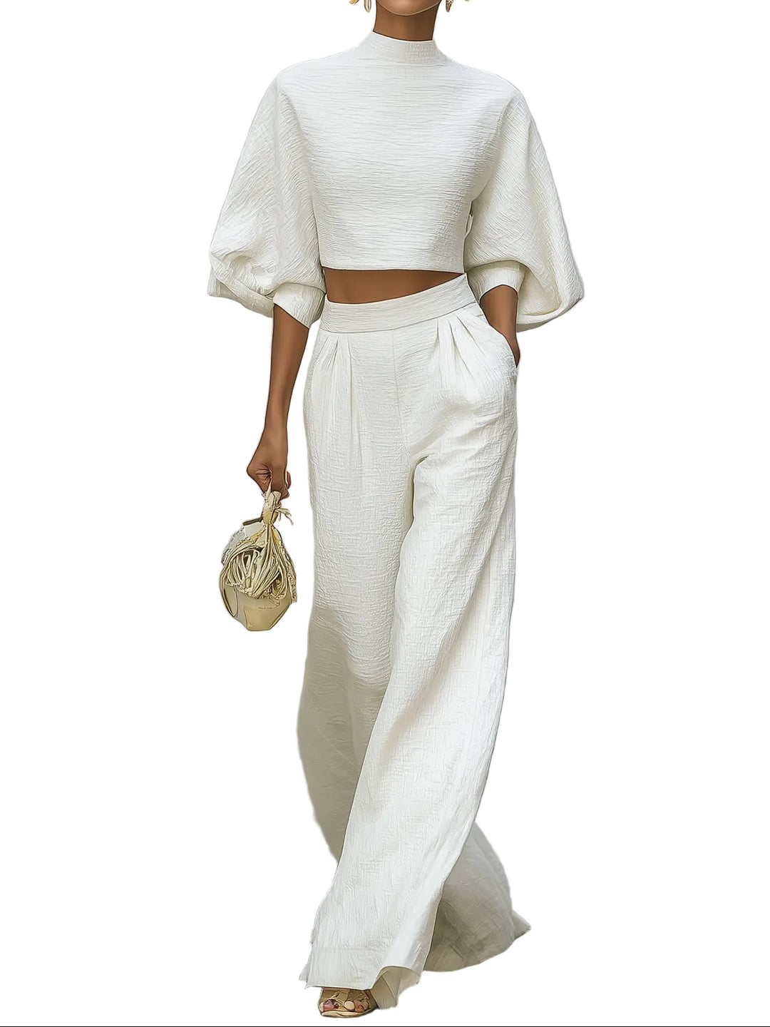 Damen Set mit kurzem Oberteil und Hose mit weitem Bein-Women Set-Alpenkind