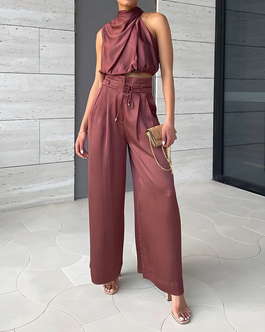 Damen Set mit Neckholder-Top und Hose