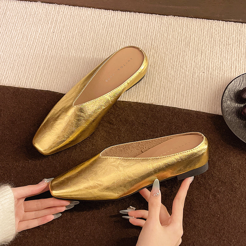 Damen Slipper mit Geschlossener Spitze und Flacher Sohle-Women Footwear-Alpenkind