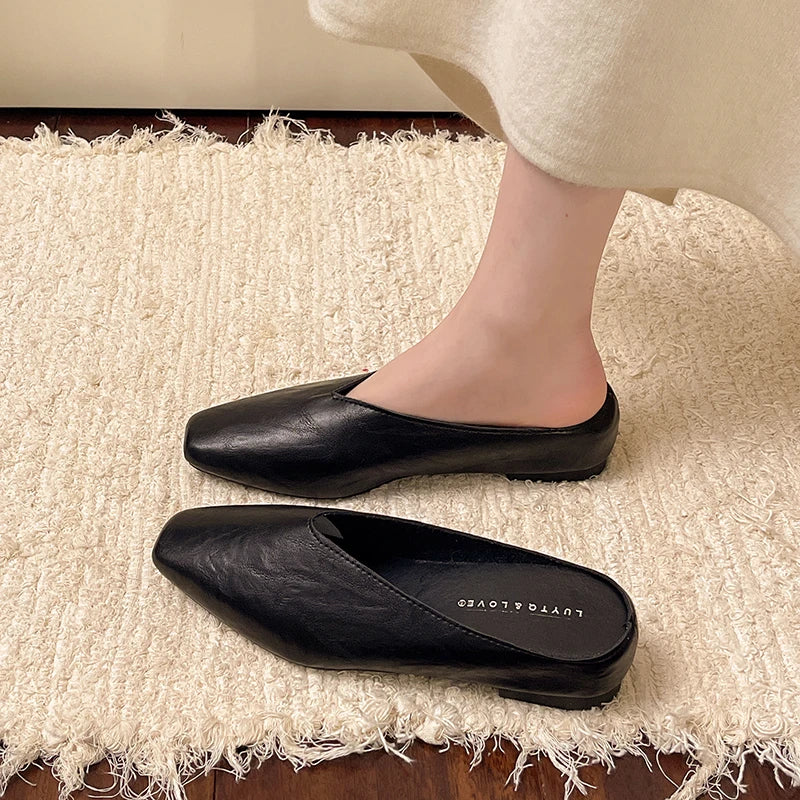 Damen Slipper mit Geschlossener Spitze und Flacher Sohle-Women Footwear-Alpenkind