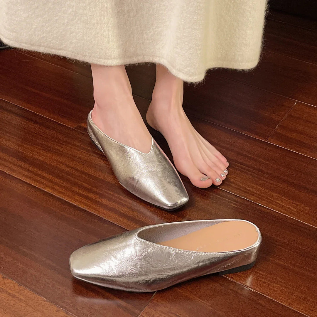 Damen Slipper mit Geschlossener Spitze und Flacher Sohle-Women Footwear-Alpenkind