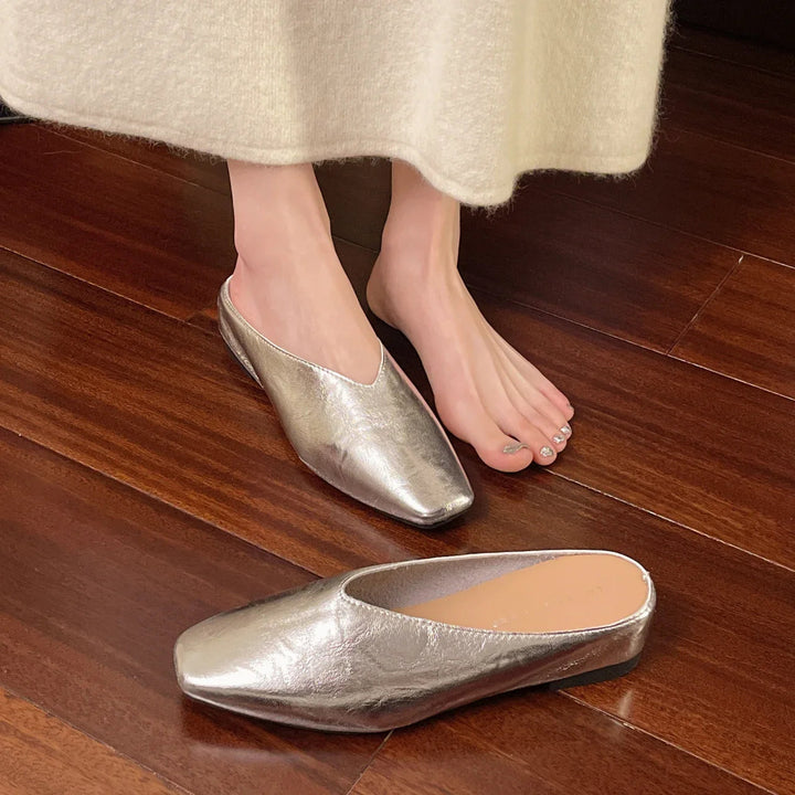 Damen Slipper mit Geschlossener Spitze und Flacher Sohle-Women Footwear-Alpenkind