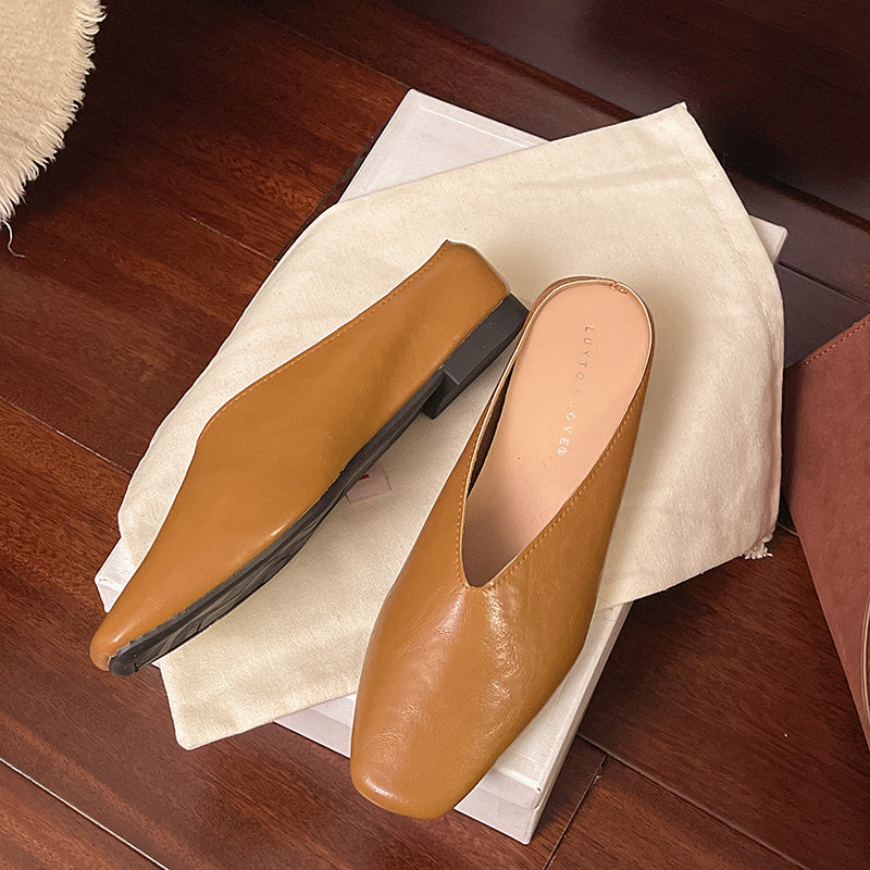 Damen Slipper mit Geschlossener Spitze und Flacher Sohle-Women Footwear-Alpenkind