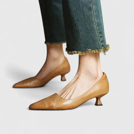 Damen Spitze Slip-On Pumps mit Niedrigem Absatz-Women Footwear-Alpenkind