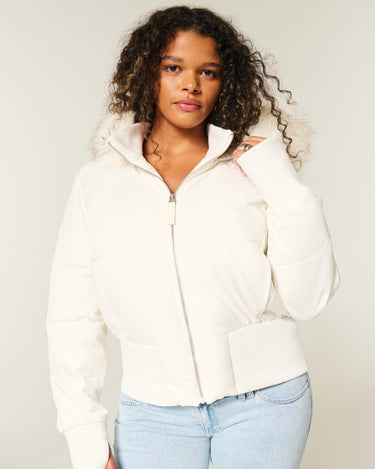 Damen Steppjacke mit Kapuze und Frontreißverschluss-Men Jackets-Alpenkind