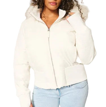 Damen Steppjacke mit Kapuze und Frontreißverschluss-Men Jackets-Alpenkind
