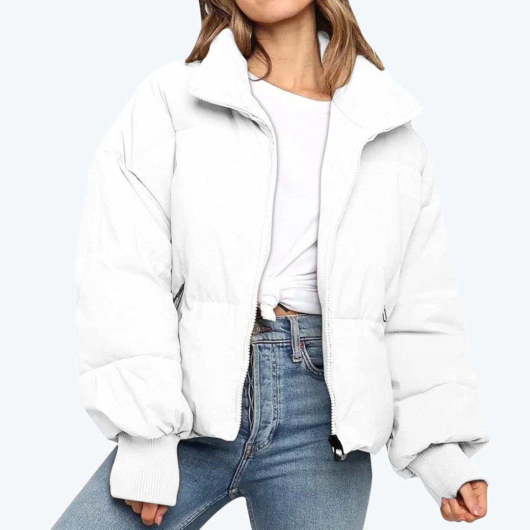 Damen Steppjacke mit Reißverschluss und Stehkragen