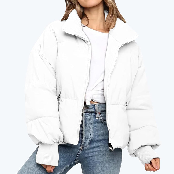 Damen Steppjacke mit Reißverschluss und Stehkragen