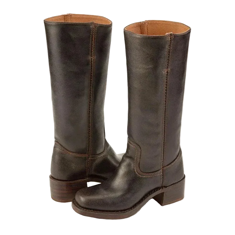 Damen Stiefel mit Mittelhohem Schaft und Blockabsatz-Women Footwear-Alpenkind