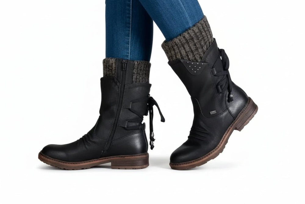 Damen Stiefel mit Riemendetails-Women Footwear-Alpenkind