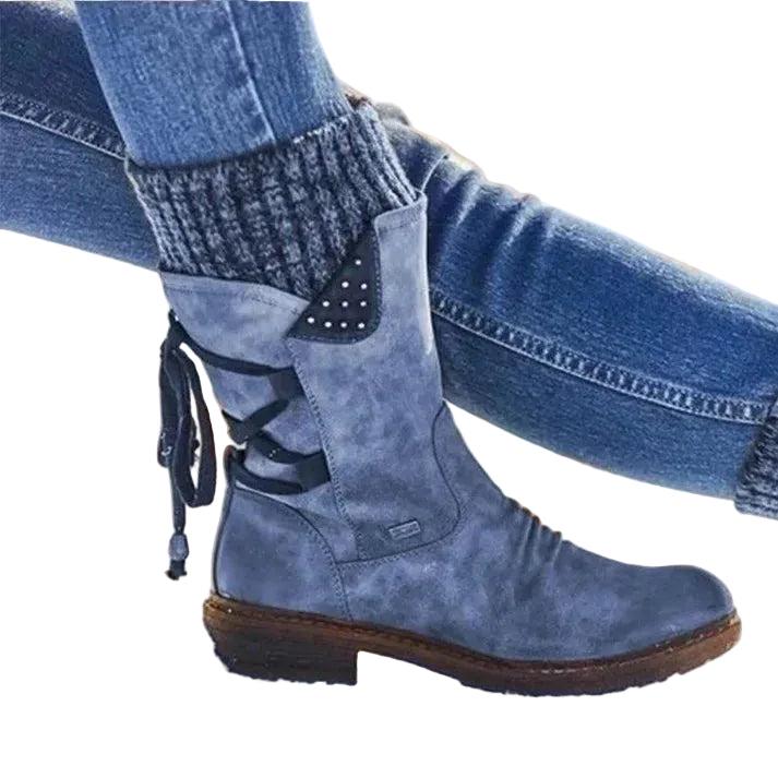 Damen Stiefel mit Riemendetails-Women Footwear-Alpenkind
