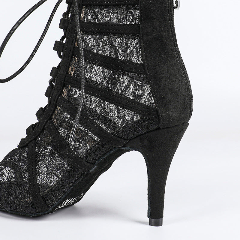 Damen Stiefeletten mit offener Zehenpartie und Schnürverschluss-Women Footwear-Alpenkind