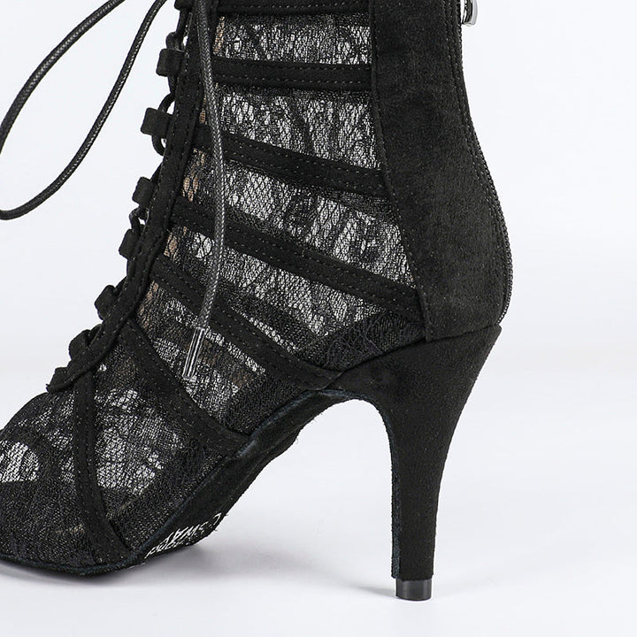 Damen Stiefeletten mit offener Zehenpartie und Schnürverschluss-Women Footwear-Alpenkind