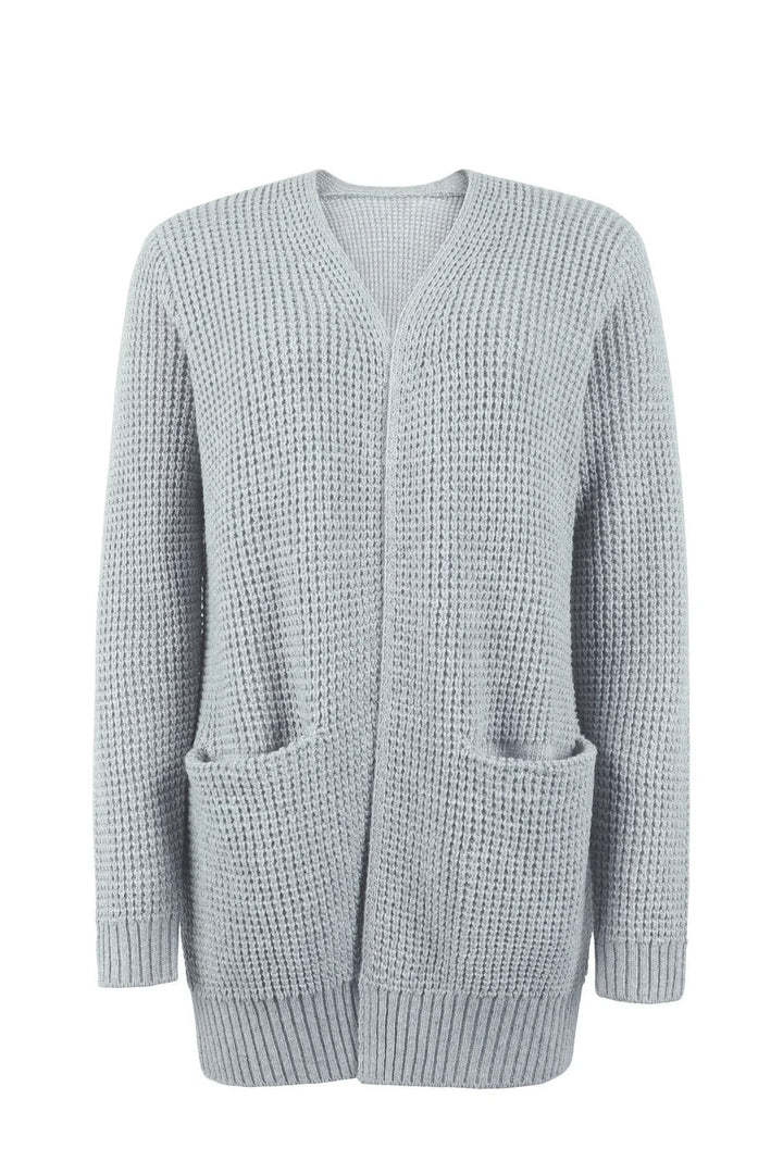 Damen Strickjacke mit Offener Vorderseite und Aufgesetzten Taschen-Women cardigans-Alpenkind