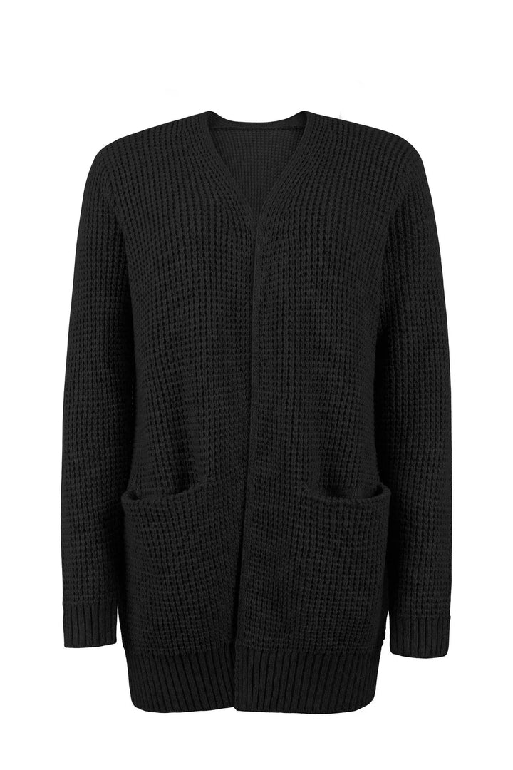 Damen Strickjacke mit Offener Vorderseite und Aufgesetzten Taschen-Women cardigans-Alpenkind