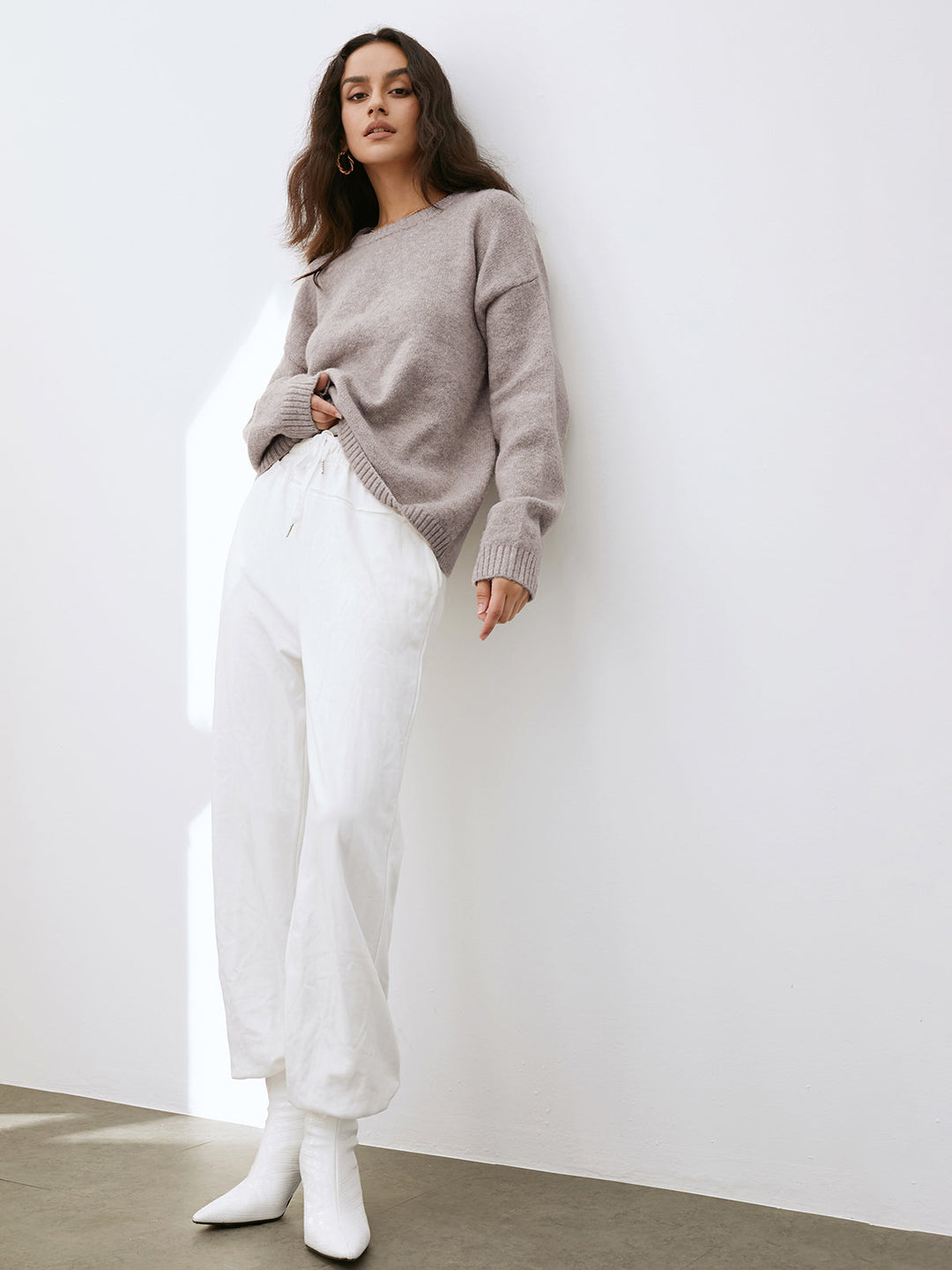 Damen Strickpullover mit Rundhalsausschnitt
