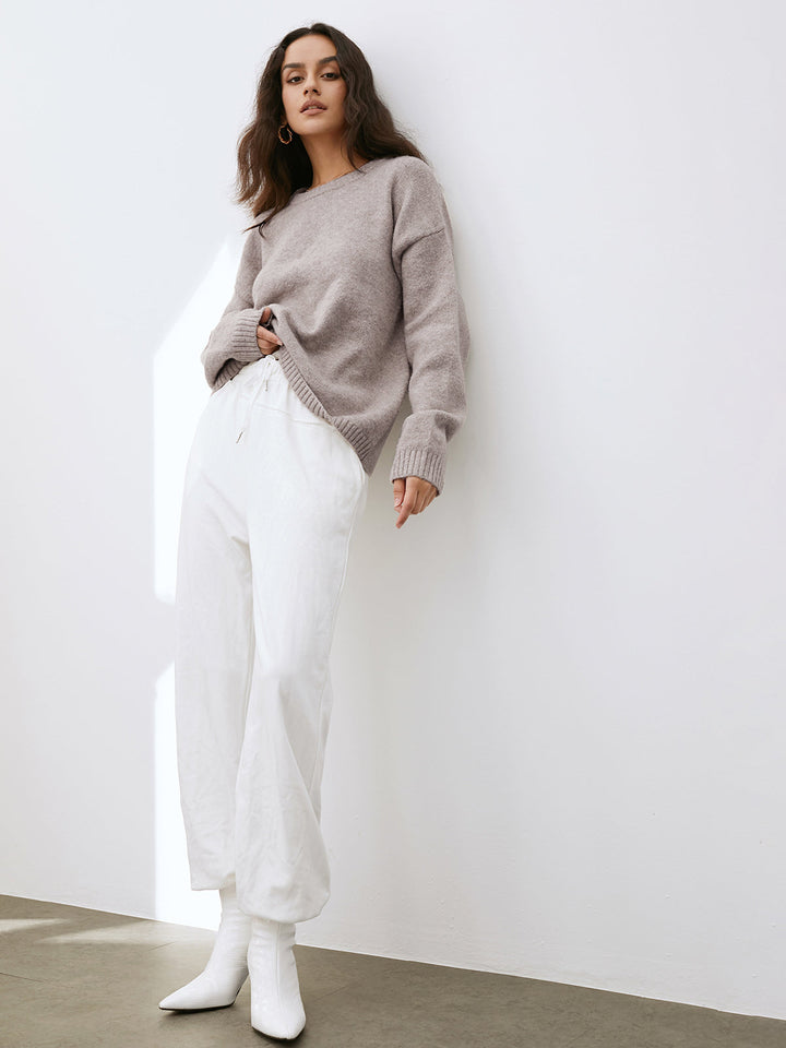 Damen Strickpullover mit Rundhalsausschnitt