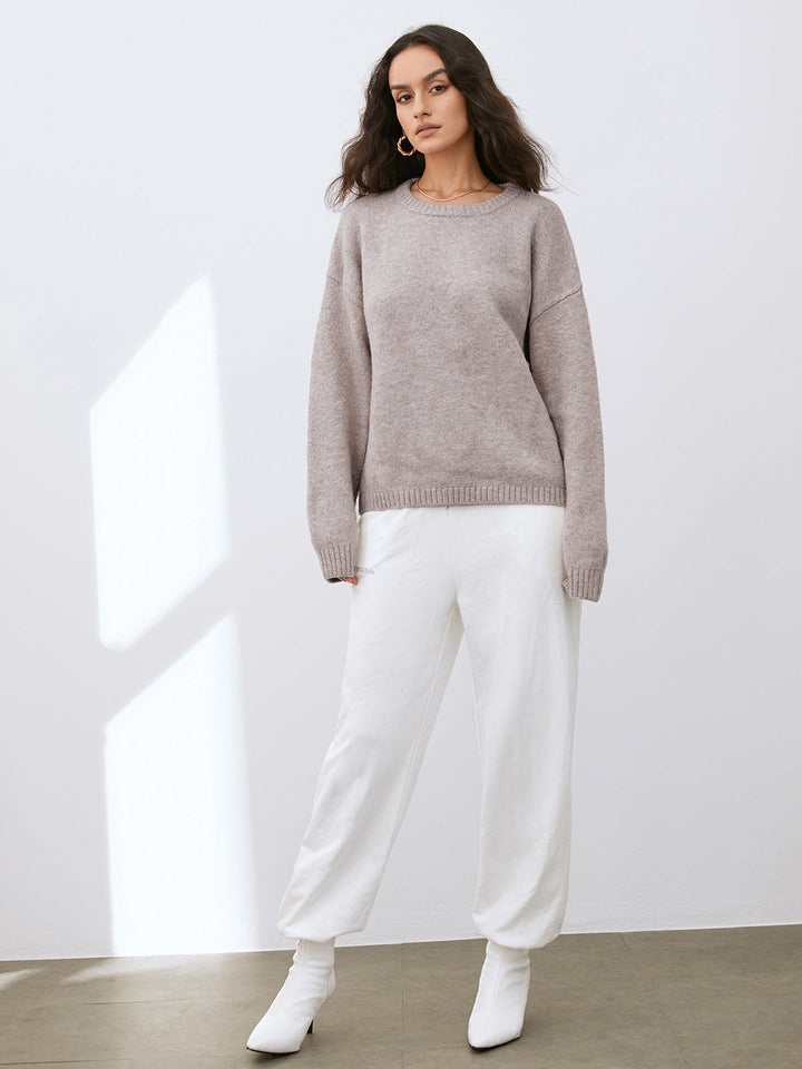 Damen Strickpullover mit Rundhalsausschnitt