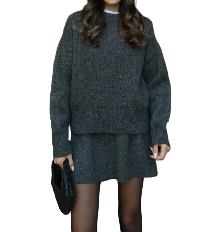 Damen Strickpullover und Rock Set-Women Set-Alpenkind