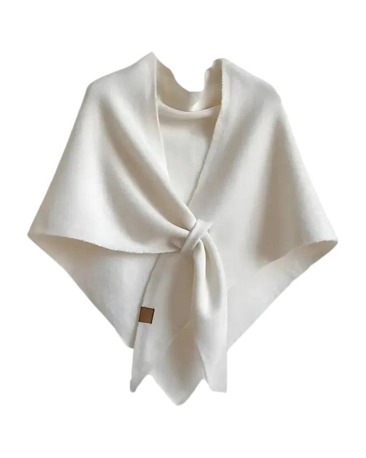 Damen Wickelponcho mit Knoten und V Ausschnitt-Women Accessories-Alpenkind